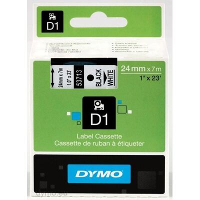 Cinta negra sobre blanco (7 mts/2,4 cm) - DYMO Cinta negra sobre blanco (7 mts/2,4 cm) - DYMO