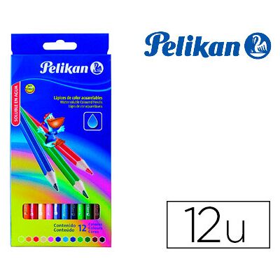 Estuche de cartón Pelikan con 12 lápices de colores acuarelables de 3 mm Estuche de cartón Pelikan con 12 lápices de colores acuarelables de 3 mm