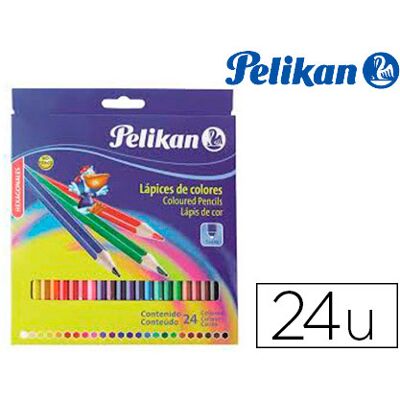 Estuche de Cartón con 24 Lápices de Colores Hexagonales Pelikan Estuche de Cartón con 24 Lápices de Colores Hexagonales Pelikan