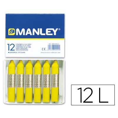 Manley Lápiz De Cera 12 Unidades Amarillo Lima Manley Lápiz De Cera 12 Unidades Amarillo Lima