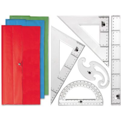 LIDERPAPEL Juego de Reglas de Plástico LIDERPAPEL Juego de Reglas de Plástico