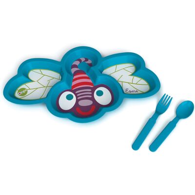 Oops Juego de Comida para Bebés - Azul - Plato, Tenedor, Cuchara Oops Juego de Comida para Bebés - Azul - Plato, Tenedor, Cuchara
