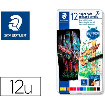Estuche metálico Staedtler Super Soft Color Pencil, 12 colores surtidos - STAEDTLER Estuche metálico Staedtler Super Soft Color Pencil, 12 colores surtidos - STAEDTLER