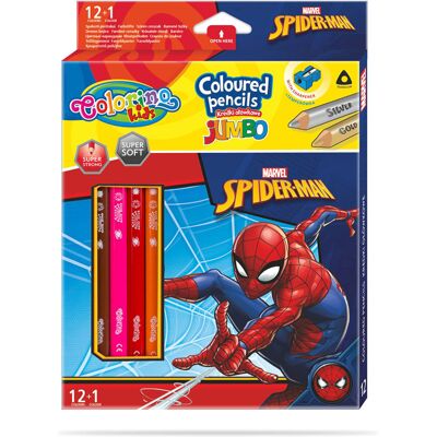 Box 12 Pencil + 1 Colorino Disney Spiderman - Colorino Box 12 Pencil + 1 Colorino Disney Spiderman - Colorino