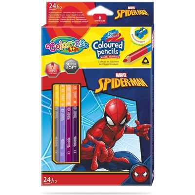Box 12 Pencil 24 Colorino Colorino Disney Spiderman - Colorino Box 12 Pencil 24 Colorino Colorino Disney Spiderman - Colorino