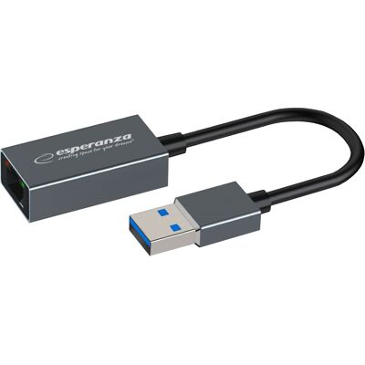 Tarjeta de Red Externa (RJ45) GIGABIT USB 3.0 (18cm) - ESPERANZA Tarjeta de Red Externa (RJ45) GIGABIT USB 3.0 (18cm) - ESPERANZA