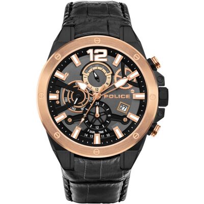 POLICE Reloj analógico PL15711JSBR61 48 mm (negro) - Policía POLICE Reloj analógico PL15711JSBR61 48 mm (negro) - Policía