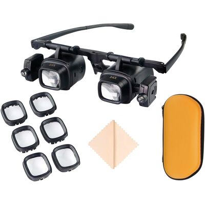 Gafas de microscopio con lupa 2x~2 4x y 2x LED Gafas de microscopio con lupa 2x~2 4x y 2x LED