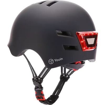 Casco con LED Delantero y Trasero (Negro) - YOUIN Casco con LED Delantero y Trasero (Negro) - YOUIN