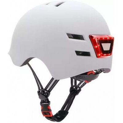 Casco con Luz LED Delantera y Trasera (Blanco) - YOUIN Casco con Luz LED Delantera y Trasera (Blanco) - YOUIN