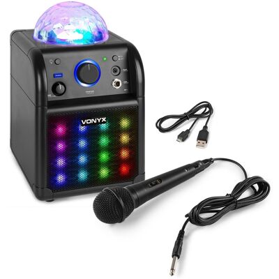 Altavoz de karaoke Bluetooth de 50 W con efectos LED (negro) - FENTON SBS50B-PLUS Altavoz de karaoke Bluetooth de 50 W con efectos LED (negro) - FENTON SBS50B-PLUS