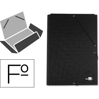 LIDERPAPEL Pasta Elástica, Capa De Papel, Folio, Negro LIDERPAPEL Pasta Elástica, Capa De Papel, Folio, Negro