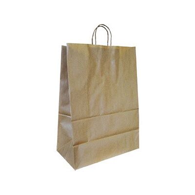 Bolsa Kraft Natural Q-Connect Twisted Wing 270X120X360 mm Bolsa Kraft Natural Q-Connect Twisted Wing 270X120X360 mm