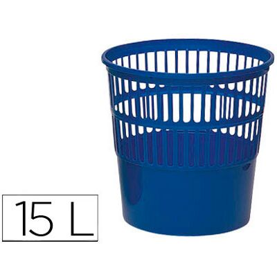 CSP Papelera Plastico Azul Capacidad 15 Litros 275x275 mm CSP Papelera Plastico Azul Capacidad 15 Litros 275x275 mm