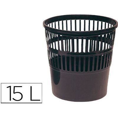 CSP Papelera Plastico Negro Capacidad 15 Litros 275x275 mm CSP Papelera Plastico Negro Capacidad 15 Litros 275x275 mm