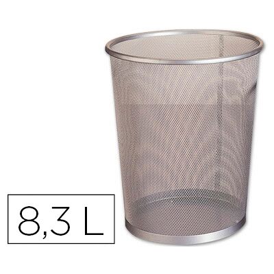 Q-Connect Net Papelera Metálica Plata Capacidad 7 Litros 20,5x21x15 cm Q-Connect Net Papelera Metálica Plata Capacidad 7 Litros 20,5x21x15 cm