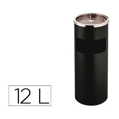 Papelera Q-Connect Ashtray Negra y Tapa Cromada Capacidad 12 Litros Papelera Q-Connect Ashtray Negra y Tapa Cromada Capacidad 12 Litros