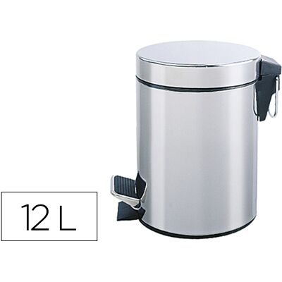 Papelera Q-Connect Con Pedal Cromado 25X38Cm Capacidad 12 Litros - Q-CONNECT Papelera Q-Connect Con Pedal Cromado 25X38Cm Capacidad 12 Litros - Q-CONNECT
