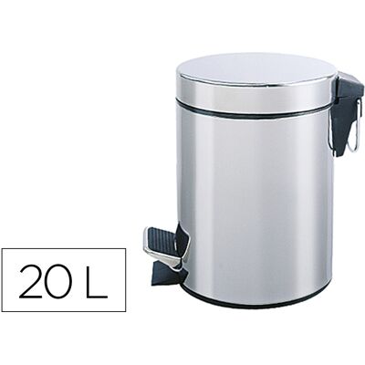 Papelera Q-Connect Con Pedal Cromado 43X29Cm Capacidad 20 Litros - Q-CONNECT Papelera Q-Connect Con Pedal Cromado 43X29Cm Capacidad 20 Litros - Q-CONNECT