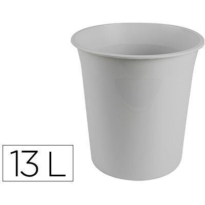 Q-Connect Cesta de Plástico Gris Opaco 13 Litros - Q-CONNECT Q-Connect Cesta de Plástico Gris Opaco 13 Litros - Q-CONNECT