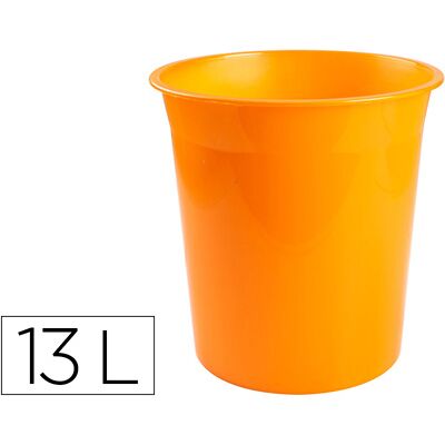Cesta de plástico naranja translúcida Q-Connect 13 litros - Q-CONNECT Cesta de plástico naranja translúcida Q-Connect 13 litros - Q-CONNECT