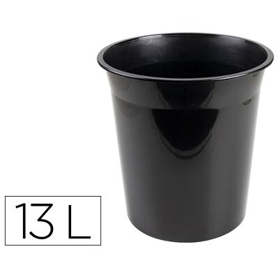 Q-Connect Cesta de Plástico Opaco Negro 13 Litros - Q-CONNECT Q-Connect Cesta de Plástico Opaco Negro 13 Litros - Q-CONNECT