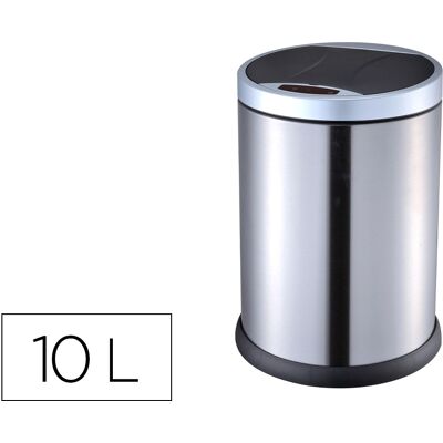 Papelera metálica Q-Connect con sensor automático Capacidad 10 litros - Q-CONNECT Papelera metálica Q-Connect con sensor automático Capacidad 10 litros - Q-CONNECT