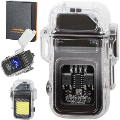 BAILONG Encendedor de plasma con luz LED COB recargable por USB BAILONG Encendedor de plasma con luz LED COB recargable por USB