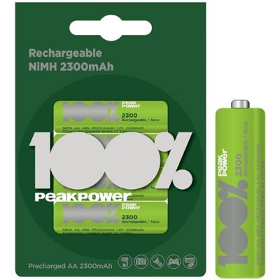 PEAKPOWER Blister 4 Pilas Recargables 1.2V AA Ni-Mh 2300mAh - POTENCIA PICO PEAKPOWER Blister 4 Pilas Recargables 1.2V AA Ni-Mh 2300mAh - POTENCIA PICO