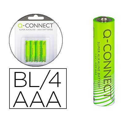 Blíster 4 pilas alcalinas AAA / LR03 - Q-CONNECT Blíster 4 pilas alcalinas AAA / LR03 - Q-CONNECT