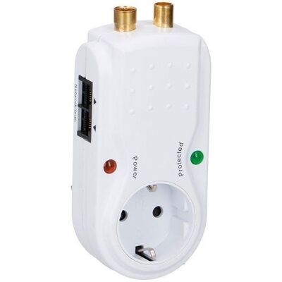 Enchufe de protección contra sobrecarga 3680W 16A con enchufes de TV, RJ45 y teléfono - GRUNDIG Enchufe de protección contra sobrecarga 3680W 16A con enchufes de TV, RJ45 y teléfono - GRUNDIG