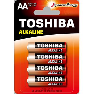 Blister 4 Pilas Alcalinas 1.5V LR6 AA - TOSHIBA Blister 4 Pilas Alcalinas 1.5V LR6 AA - TOSHIBA