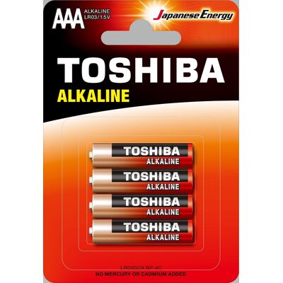 Blister 4 Pilas Alcalinas 1.5V LR03 AAA - TOSHIBA Blister 4 Pilas Alcalinas 1.5V LR03 AAA - TOSHIBA