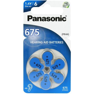 Pack 6x Pilas para Audífonos - PR675/PR44/AZA675 - PANASONIC Pack 6x Pilas para Audífonos - PR675/PR44/AZA675 - PANASONIC