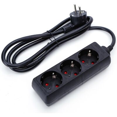 AIGOSTAR Extensión Triple (1,5 mts) - Negro AIGOSTAR Extensión Triple (1,5 mts) - Negro
