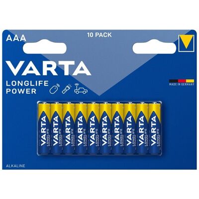 Varta LR03 Pack de 10 Pilas AAA Alcalinas Varta LR03 Pack de 10 Pilas AAA Alcalinas