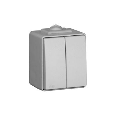 Interruptor Doble Escalera Gris 16A 250V Estanco Serie 48 - EFAPEL Interruptor Doble Escalera Gris 16A 250V Estanco Serie 48 - EFAPEL