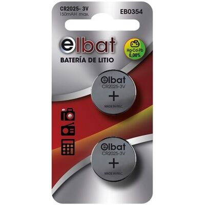 Blister 2x Pilas de Litio 3V CR2025 - ELBAT Blister 2x Pilas de Litio 3V CR2025 - ELBAT