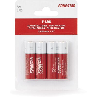 Blíster 4 Pilas Alcalinas AA LR6 1.5V - FONESTAR Blíster 4 Pilas Alcalinas AA LR6 1.5V - FONESTAR