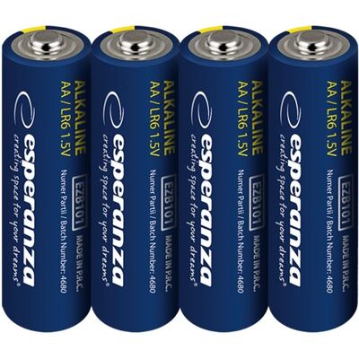 Paquete de 4 Pilas Alcalinas AA LR06 1,5V - ESPERANZA Paquete de 4 Pilas Alcalinas AA LR06 1,5V - ESPERANZA
