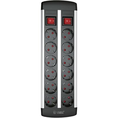 Regleta Protectora 12 Enchufes 3680W con 2 Interruptores (1,4 m) – GSC Regleta Protectora 12 Enchufes 3680W con 2 Interruptores (1,4 m) – GSC