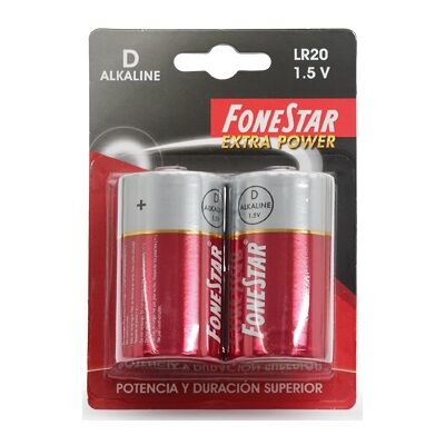 Blister 2 Pilas Alcalinas 1.5V D/LR20 - FONESTAR Blister 2 Pilas Alcalinas 1.5V D/LR20 - FONESTAR