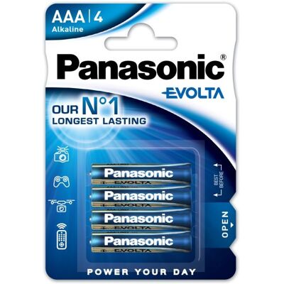 Blister 4 Pilas Alcalinas 1.5V LR03 AAA - Panasonic EVOLTA Blister 4 Pilas Alcalinas 1.5V LR03 AAA - Panasonic EVOLTA