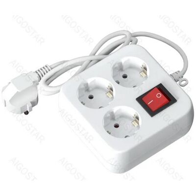 AIGOSTAR Extensión Triple con Interruptor (1.5 mts) AIGOSTAR Extensión Triple con Interruptor (1.5 mts)