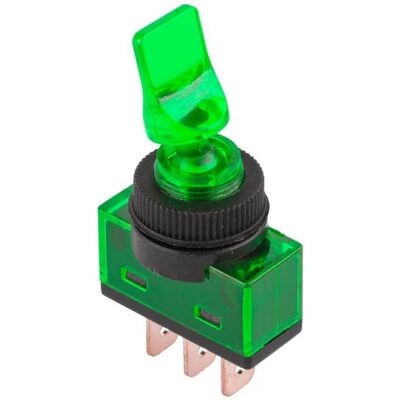 Interruptor de palanca luminosa verde ON-OFF Interruptor de palanca luminosa verde ON-OFF
