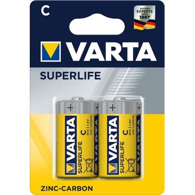 Blister 2 Pilas C/R14 1.5V - VARTA SUPERLIFE (2014) Blister 2 Pilas C/R14 1.5V - VARTA SUPERLIFE (2014)