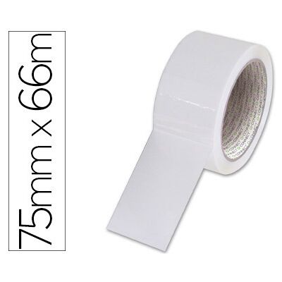 Cinta Adhesiva Polipropileno Q-Connect Blanca 66 Mt X 75 mm Para Embalaje Cinta Adhesiva Polipropileno Q-Connect Blanca 66 Mt X 75 mm Para Embalaje