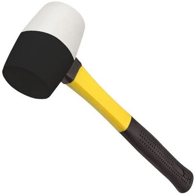 Blim Mazo para trabajos delicados - Peso 450 G - Cabeza de Caucho - Mango de Fibra - Blanco y Negro - Martillo Blim Mazo para trabajos delicados - Peso 450 G - Cabeza de Caucho - Mango de Fibra - Blanco y Negro - Martillo