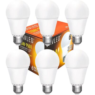 DAVLED Pack 6x Bombillas LED 220V E27 10W Blanco Q. 3000K 950Lm DAVLED Pack 6x Bombillas LED 220V E27 10W Blanco Q. 3000K 950Lm