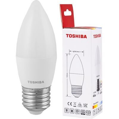 Bombilla LED E27 C37 4.7W 4000K 470Lm - TOSHIBA Bombilla LED E27 C37 4.7W 4000K 470Lm - TOSHIBA